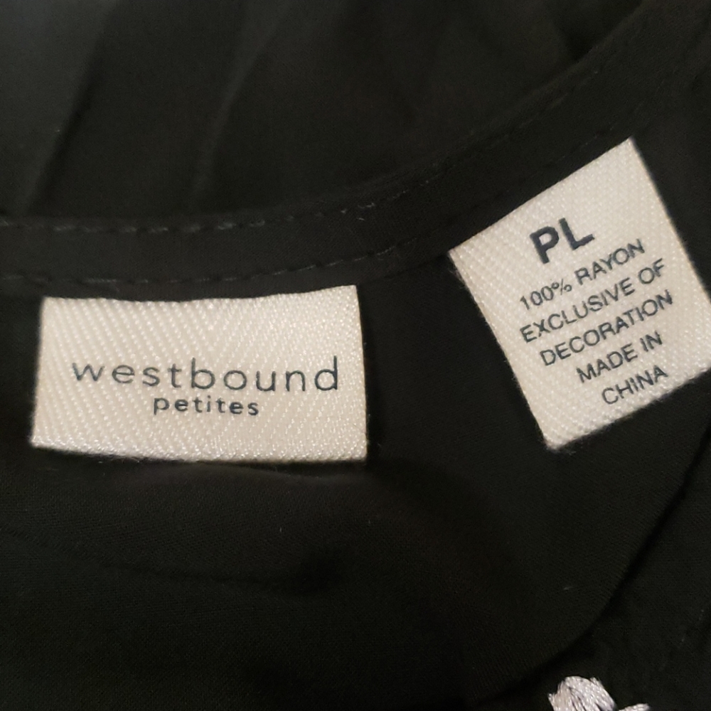 Sz PL Westbound Boho Black Embroidered Top C17 - Picture 6 of 7